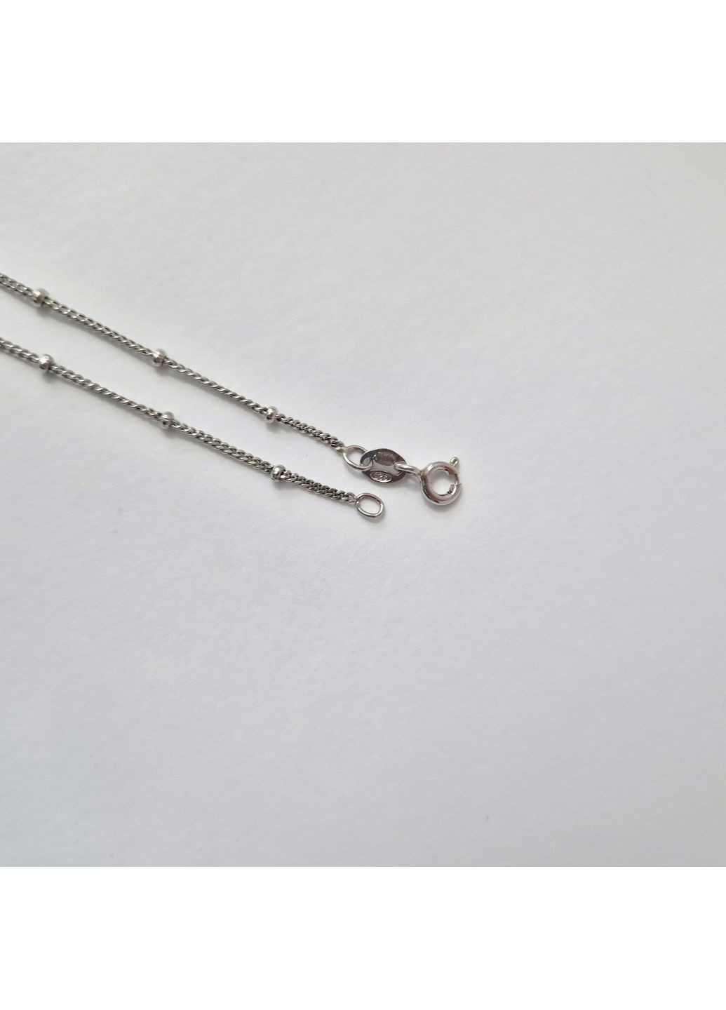 Серебряная Цепочка колье чокер Панцирь с Шариками см серебро 925 пробы родированное 2.10г 225р1/35 Nobrand (369974982)