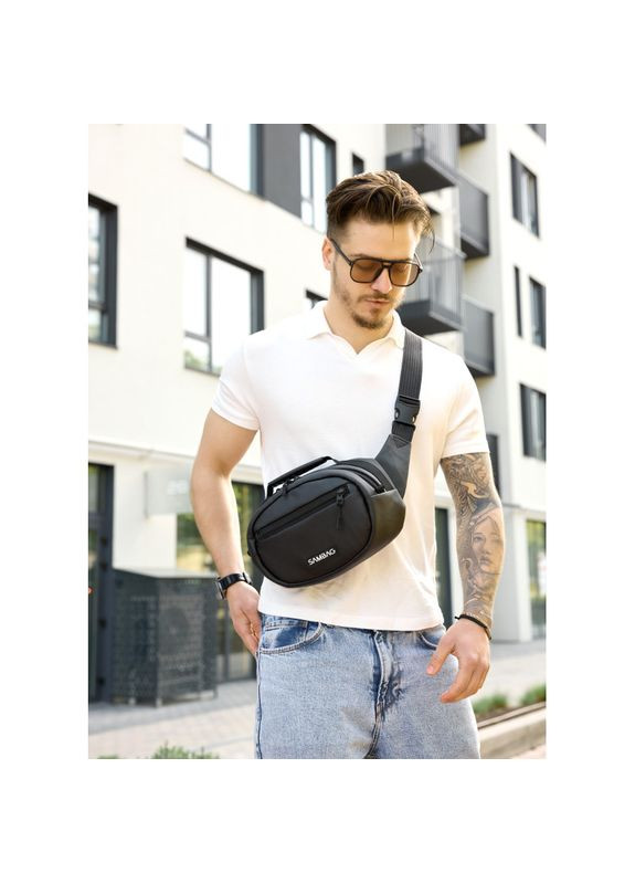 Сумка через плече бананка Flex чорна Sambag (330104161)