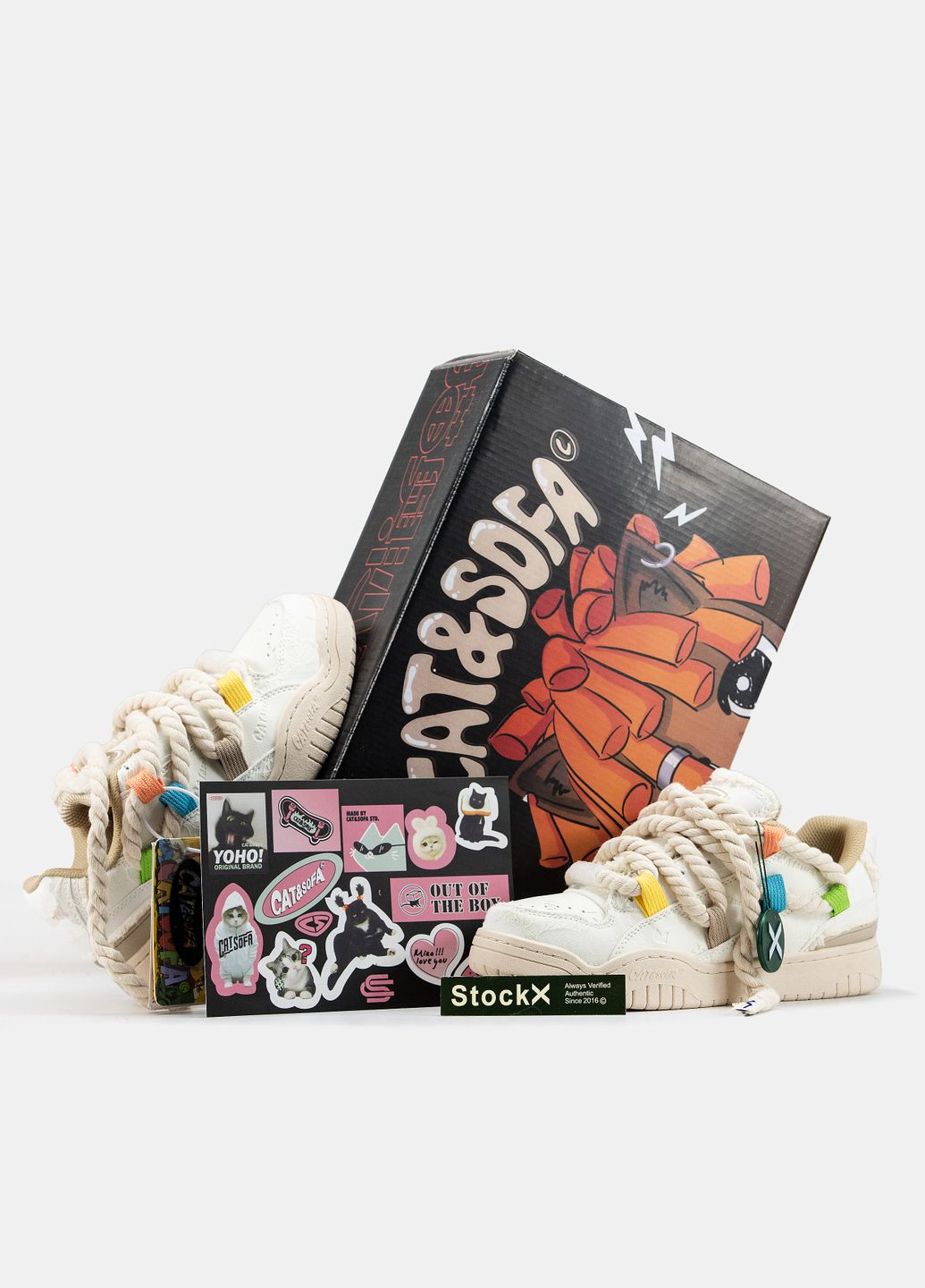 Кроссовки женские и мужские Cat & Sofa beige multicolor | Кэт & Софа бежевые No Brand бежевые всесезоны (315006142)