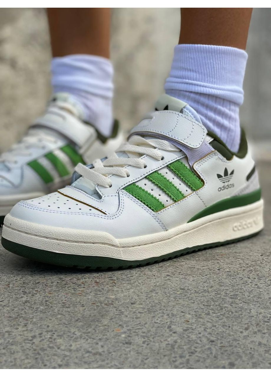 КРОССОВКИ ЖЕНСКИЕ ADIDAS NEW FORUM WHITE GREEN АДИДАС No Brand серые демисезоны (369389680)