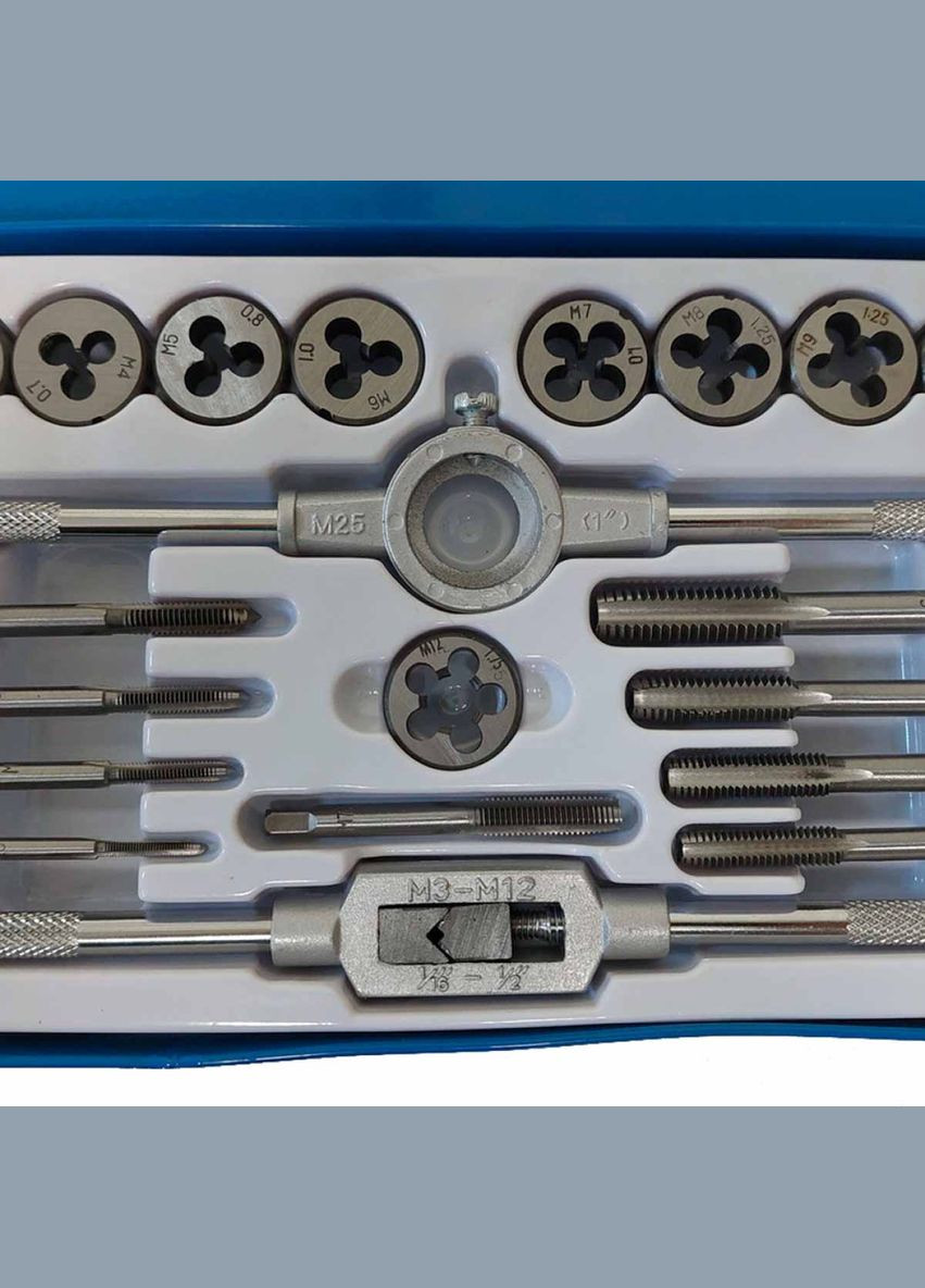 Набор метчиков и плашек 20 ед М3М12 держатели 2шт (122732) Werk (305056063)