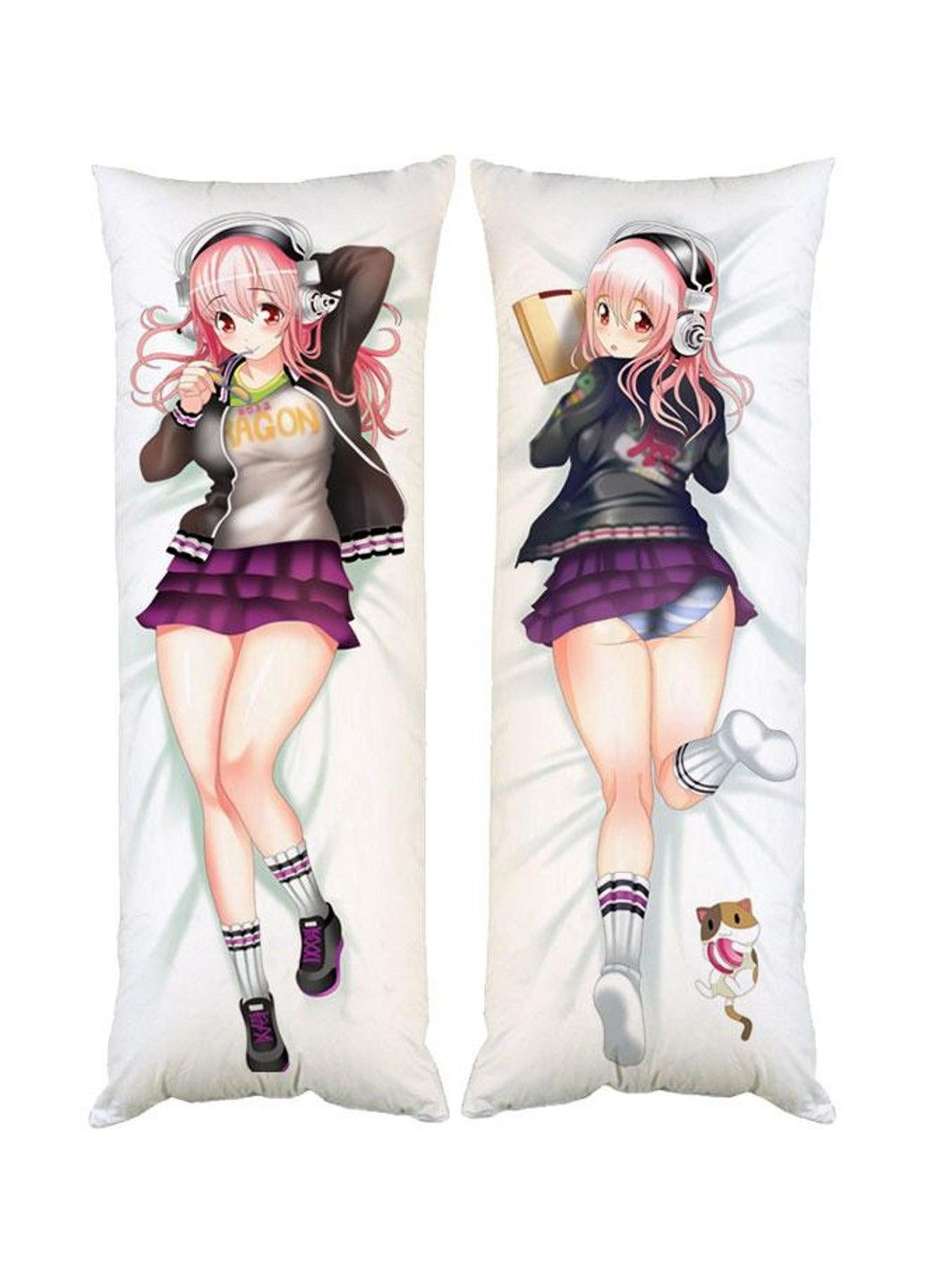 Дакимакура декоративная подушка для обнимания Вакалоид Сонико Super Sonico двухсторонняя No Brand (328314892)