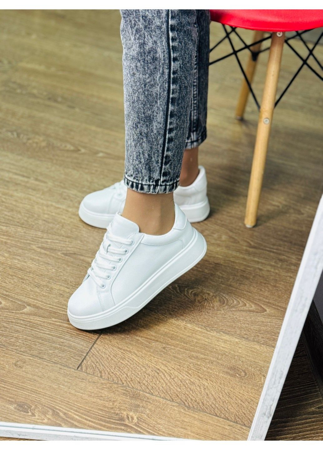 293 Кросівки Шкіряні Білі Hengji білі демісезони (317831804)