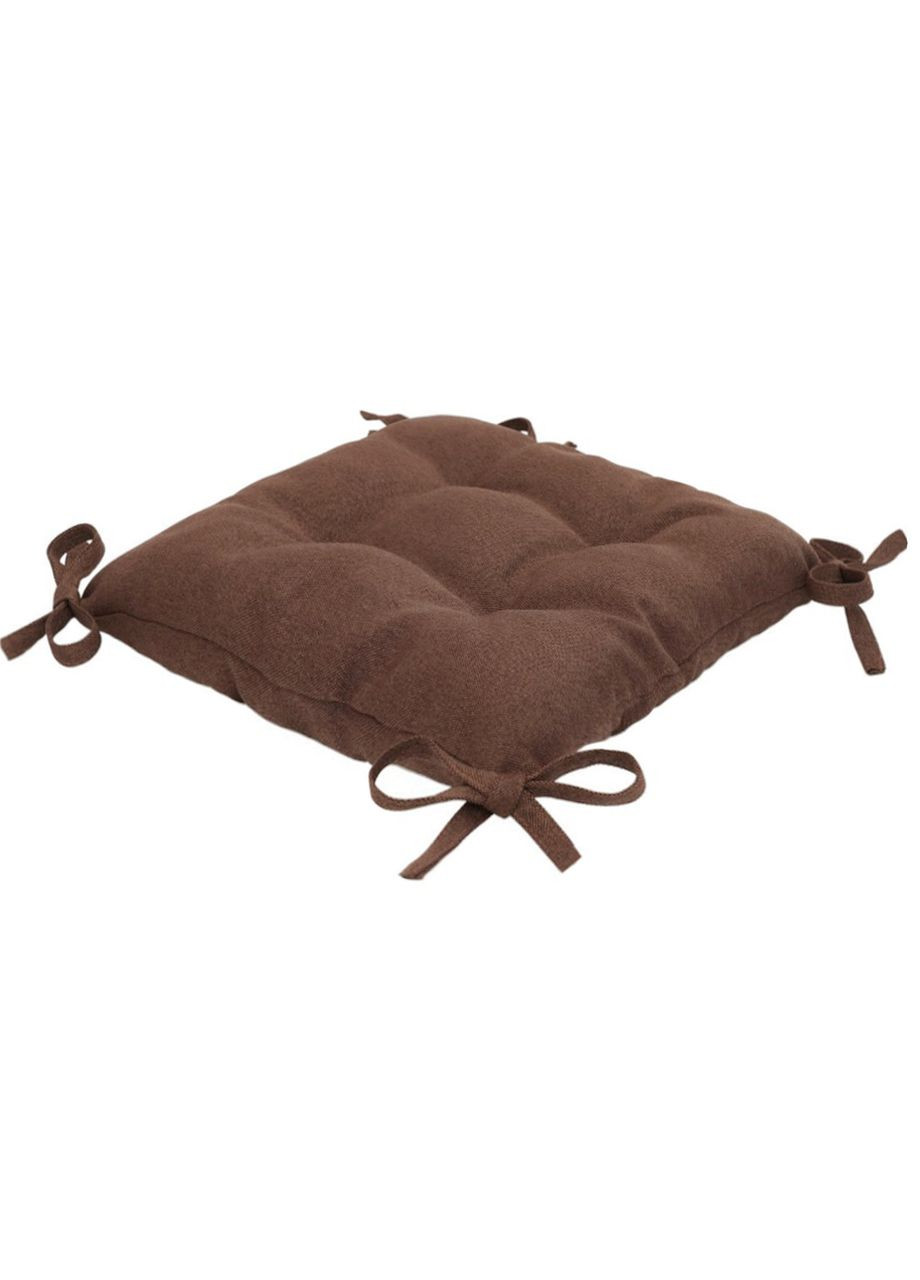 Подушка на крісло рогожка 35х35х8 см коричневий No Brand (324831301)