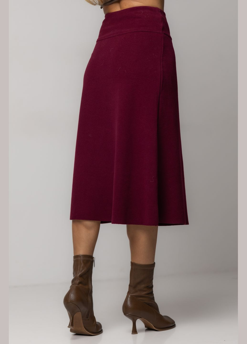 Спідниця-трапеція у рубчик довжиною міді Lurex (305569524)