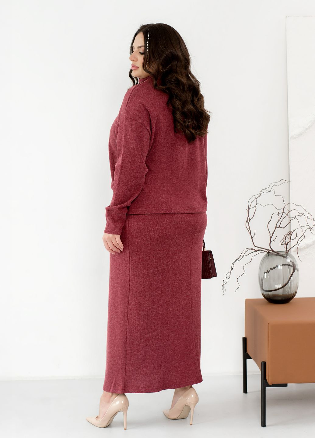 Костюм жіночий демісезонний з ангори (светр + сукня) No Brand (369560243)