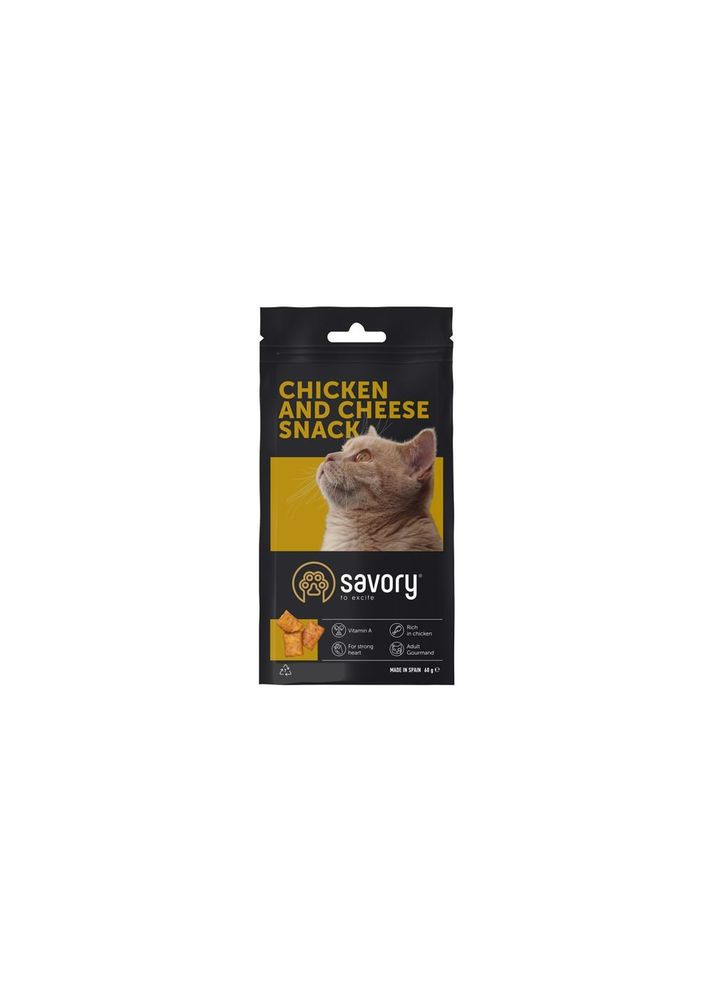Ласощі для кішок Snack Chicken and Cheese, з куркою та сиром, 60 г Savory (292259449)