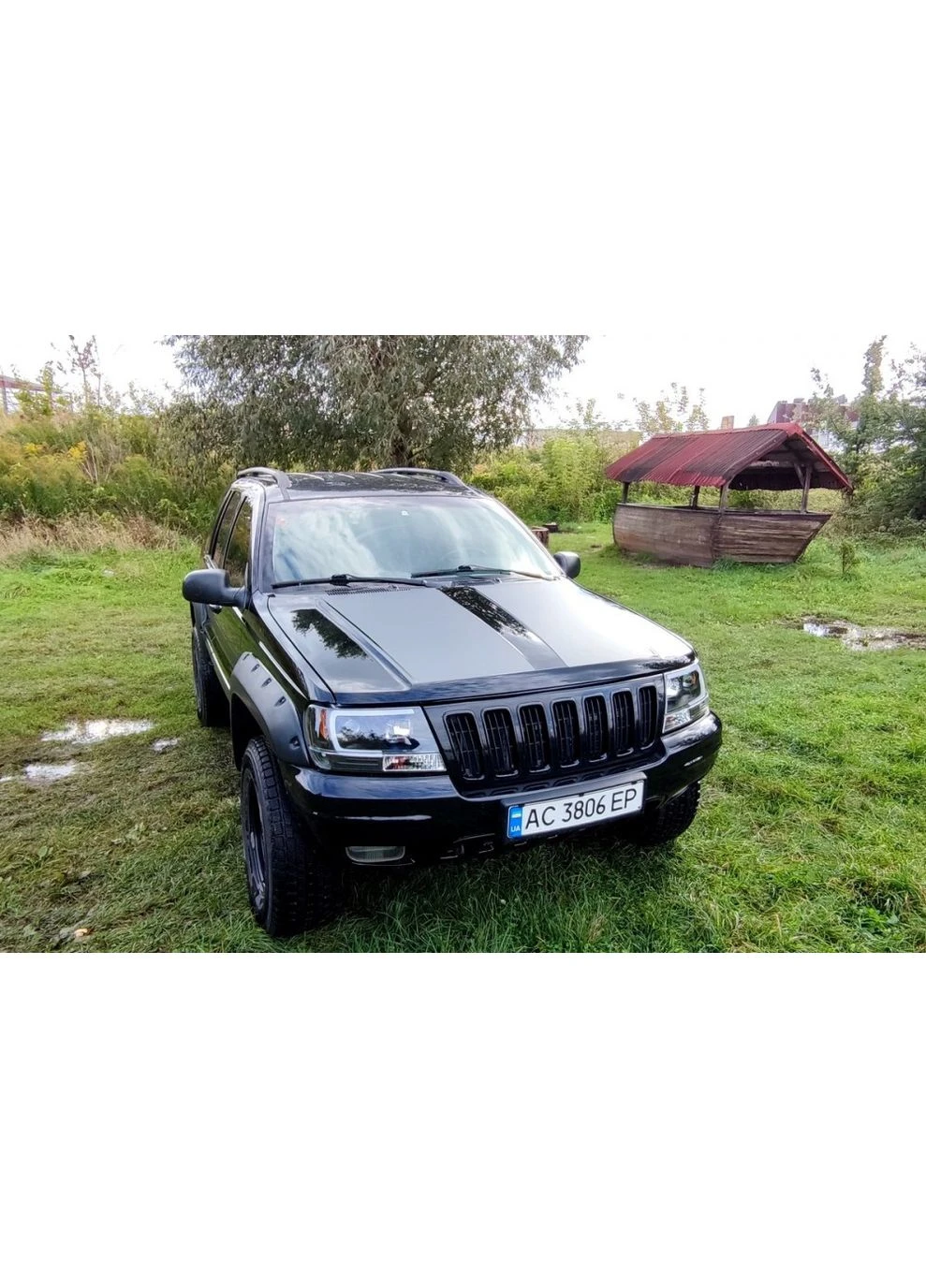 Передние фары Jeep Grand Cherokee (1999-2005) черные с LED-габаритами (ЦЕНА ЗА ПАРУ) Tuning-Tec Grand Grand-Cherokee (398183041)