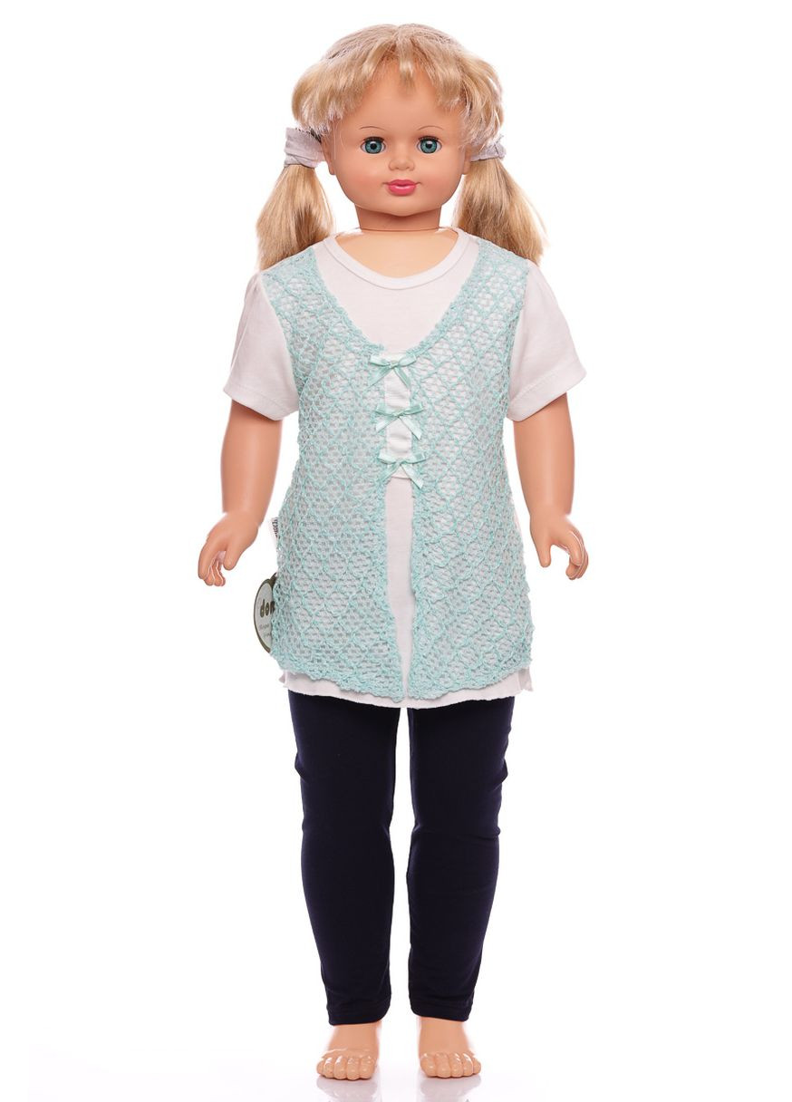 Зелений літній костюм з коротким рукавом для дівчинки інтерлок бантики бірюзовий 98 см (27149) BABYKROHA