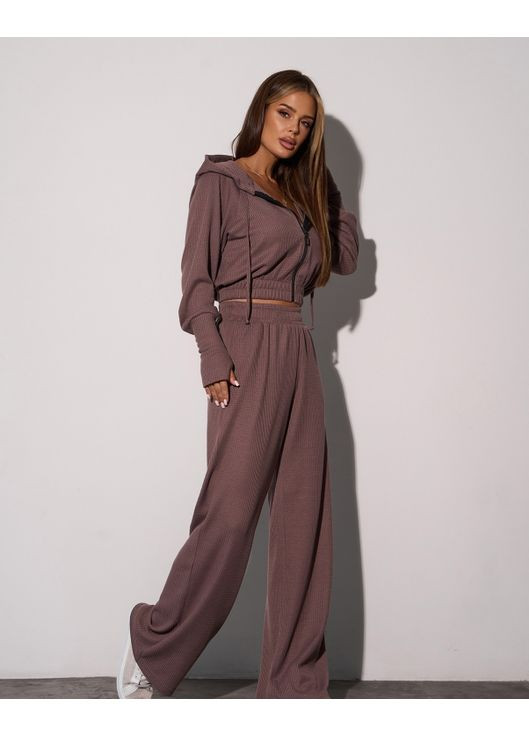 Фактурный костюм с короткой толстовкой на молнии ISSA PLUS (358071427)