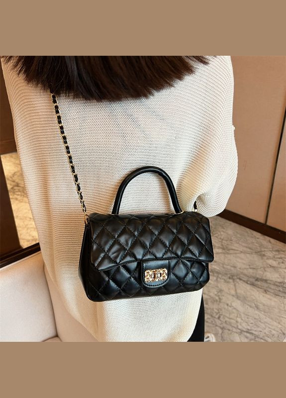 Жіноча класична сумка 10363 крос-боді з ручкою чорна No Brand (306709485)