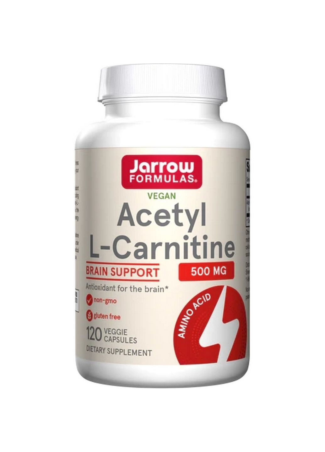 Жироспалювач Acetyl L-Carnitine 500 mg, 120 капсул Jarrow Formulas (293480052)