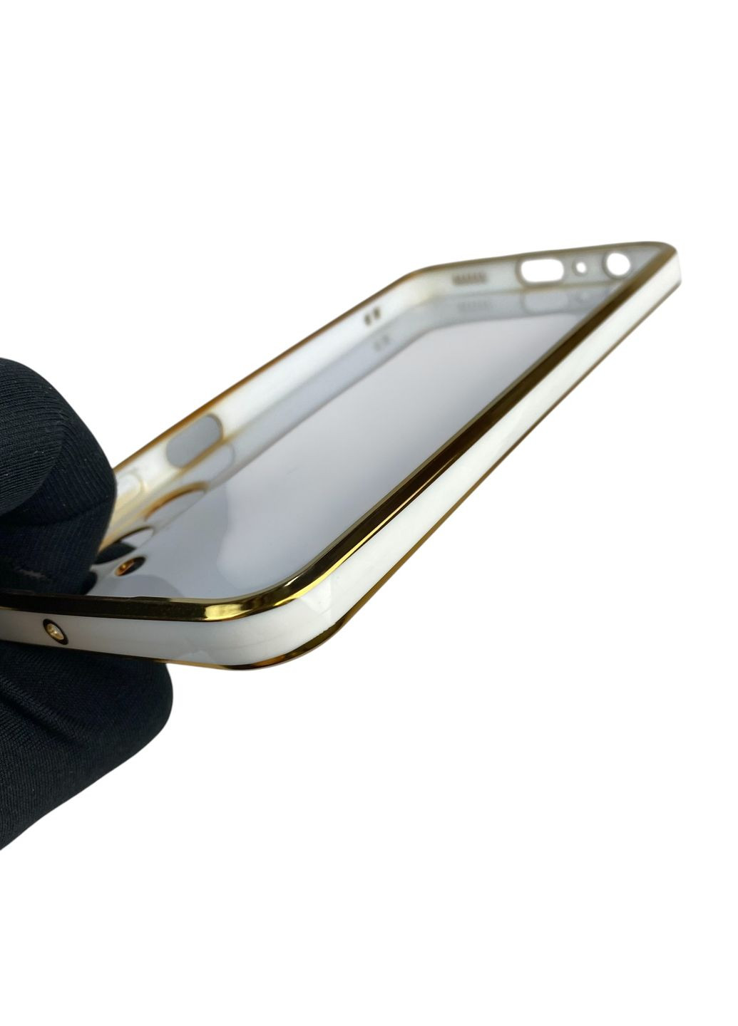 Чохол для Galaxy A24 (SM-A245F) з кільцем MagSafe із золотою окантовкою на самсунг а24 білий gs1 Samsung (366228912)