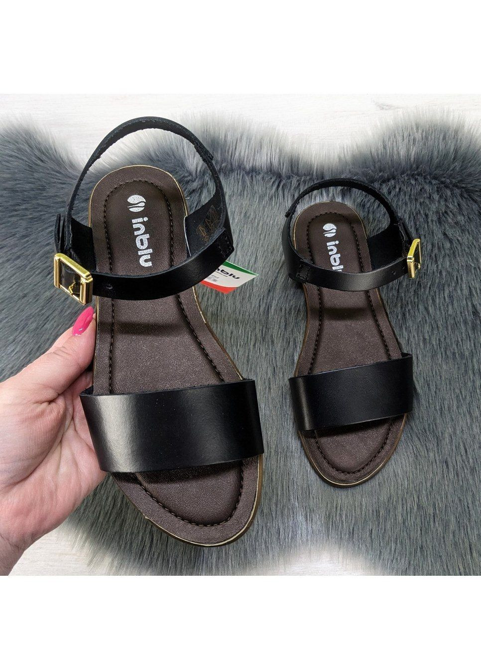 Босоніжки жіночі шкіряні на тонкій підошві Inblu (294607227)