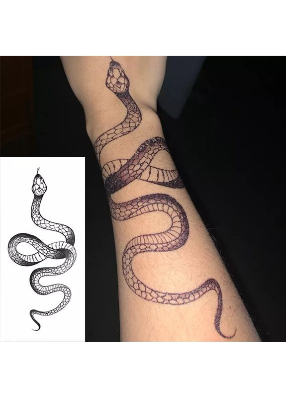 Тимчасові тату Змія 3 шт 23х10 см Tattoo (366891069)