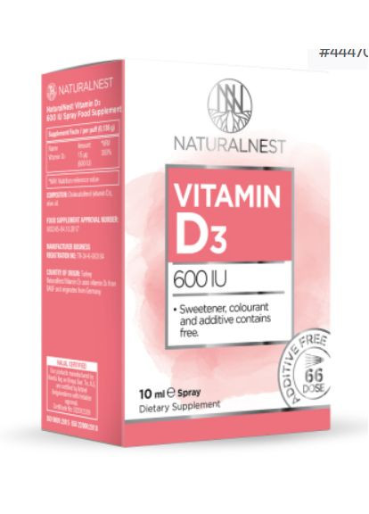Диетическая добавка спрей "Витамин D3" NATURALNEST 600 UI, 10 мл Livesta (315762026)