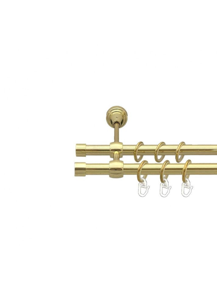 Карниз Заглушка металлический двухрядный литой гладкая труба Золото 16\16 мм 200 см (00-00014360) ORVIT (300279232)