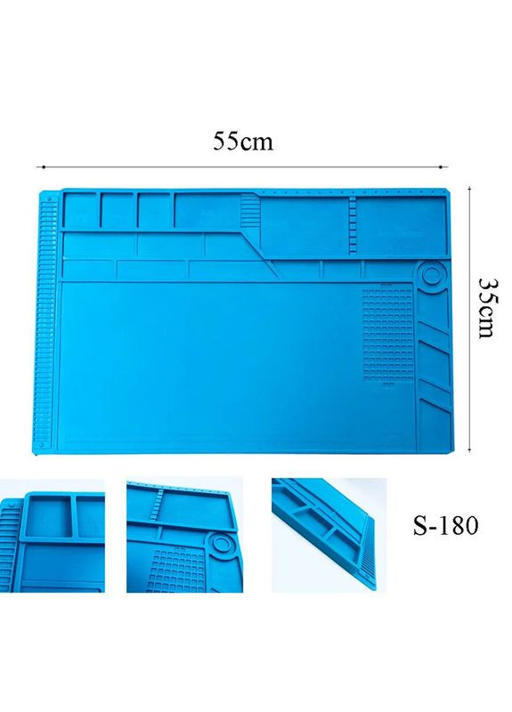 Килимок для паяння S-180-A1, термостійкий, силіконовий мат для паяльника, ремонту техніки 550x350 мм Mechanic (322568135)