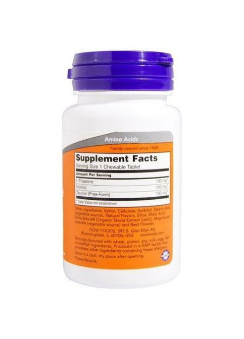 L-Theanine 100 mg 90 Chewables NF0144 Now Foods (362419239)