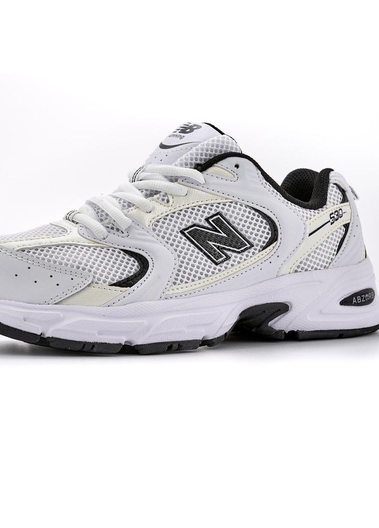 КРОССОВКИ ЖЕНСКИЕ NEW BALANCE 530 WHITE BLACK LOGO V2 НЬЮ БЕЛАНС 530 No Brand чёрные демисезоны (367171962)