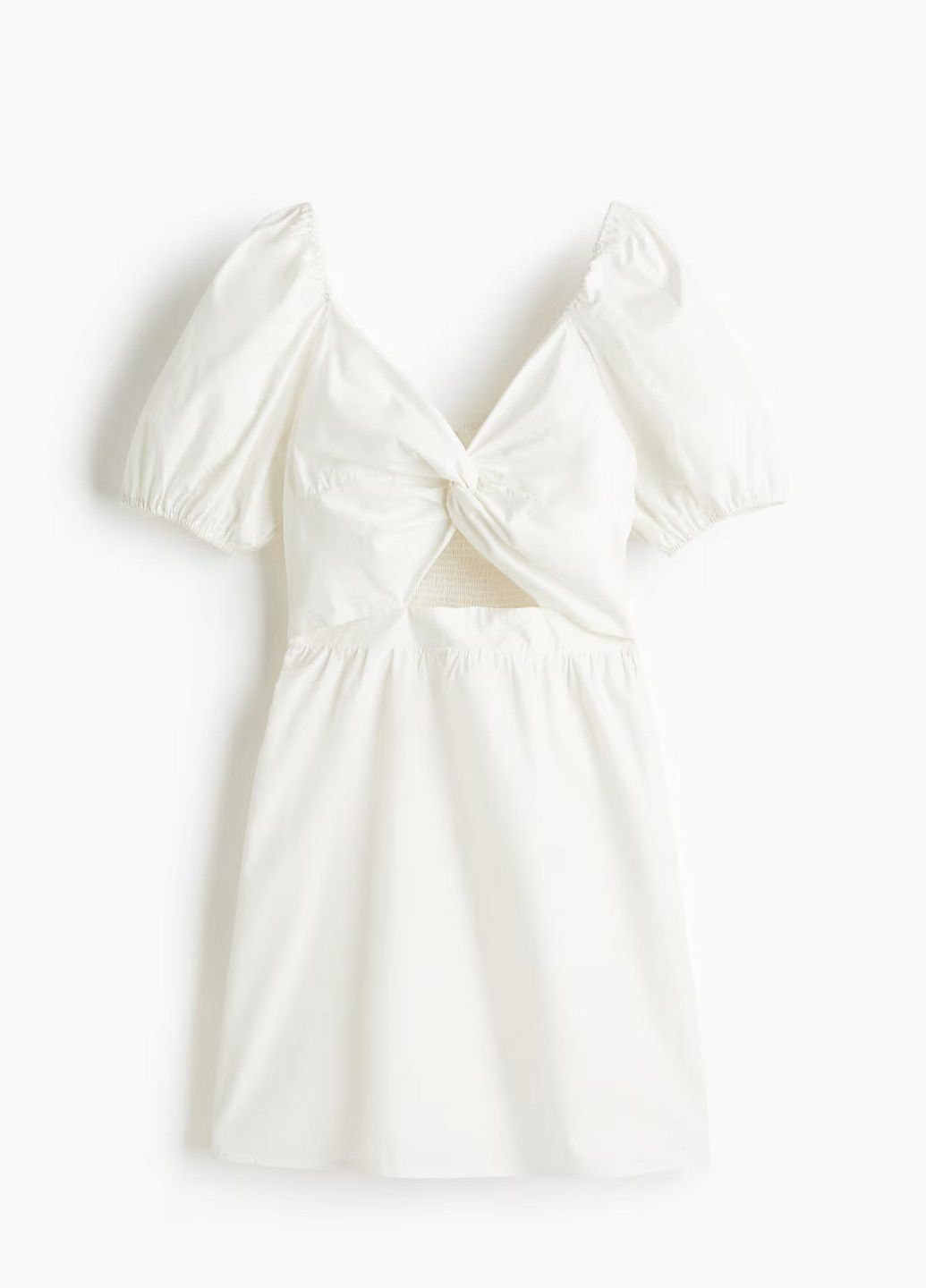 Белое кэжуал платье H&M однотонное