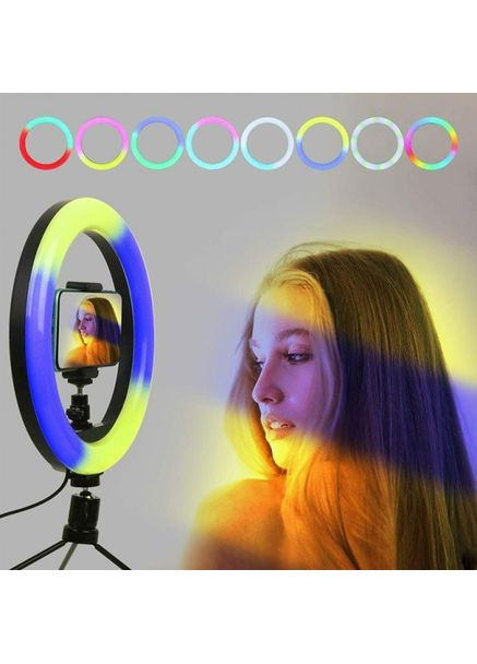 Многоцветное кольцо лампа набор блоггера RGB LED RING MJ26, Компактный PG-353 РГБ видеосвет RGB Technology (352770190)