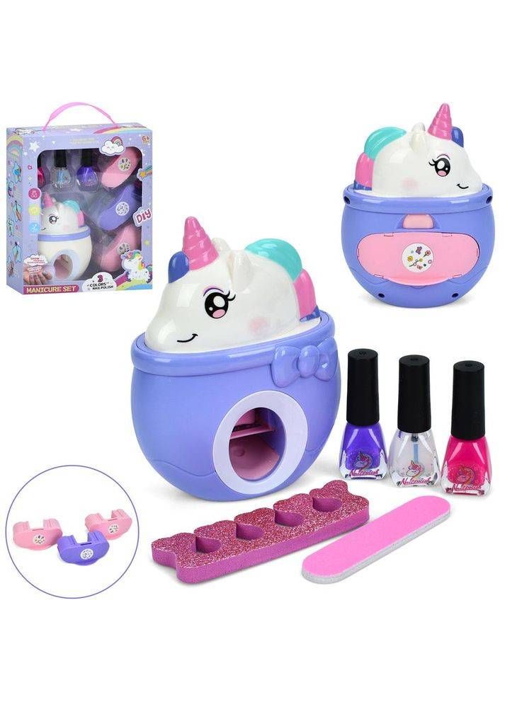 Игровой набор для маникюра HZ062, лаки 3 шт., разделители для пальцев, устройство для крепления наклеек, 2 цвета (HZ062) No Brand (368029459)