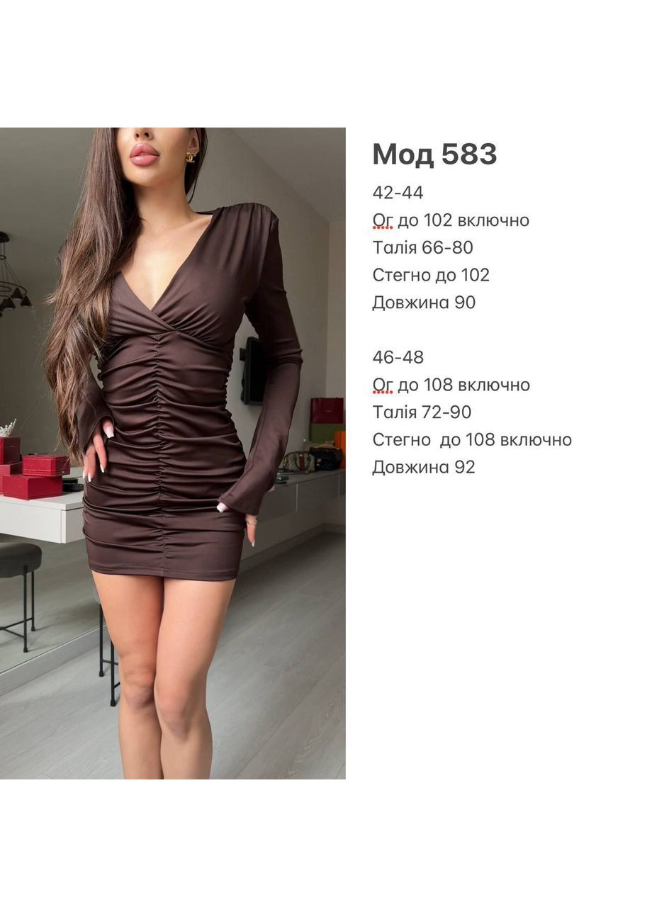 Коричневое кэжуал, вечернее роскошное мини платье силуэтная Adelante однотонное