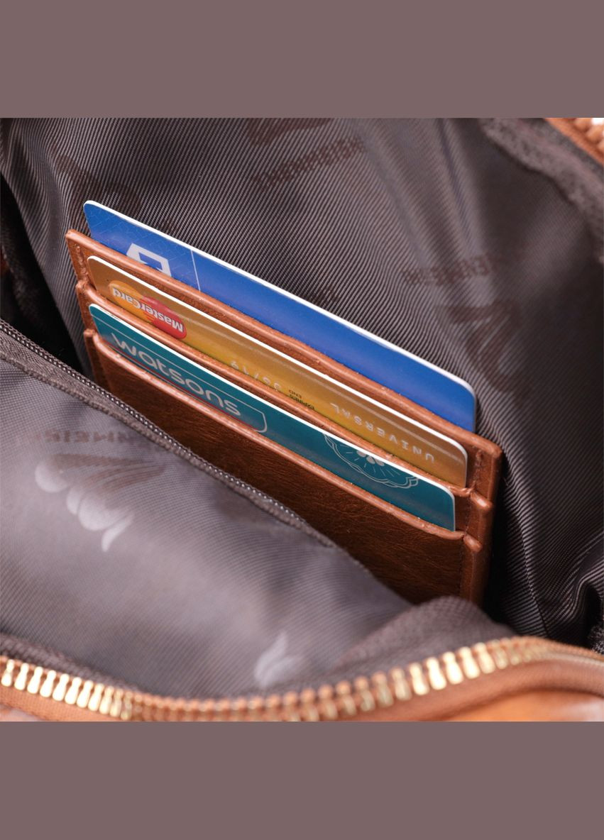 Невелика жіноча сумка з однією лямкою через плече з гладкої екошкіри рудий 22767 Vintage (335032795)