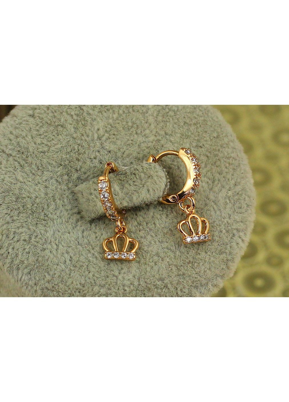 Сережки підвіски дитячі корона 1,9 см золотисті love-shopping Xuping Jewelry (354660635)