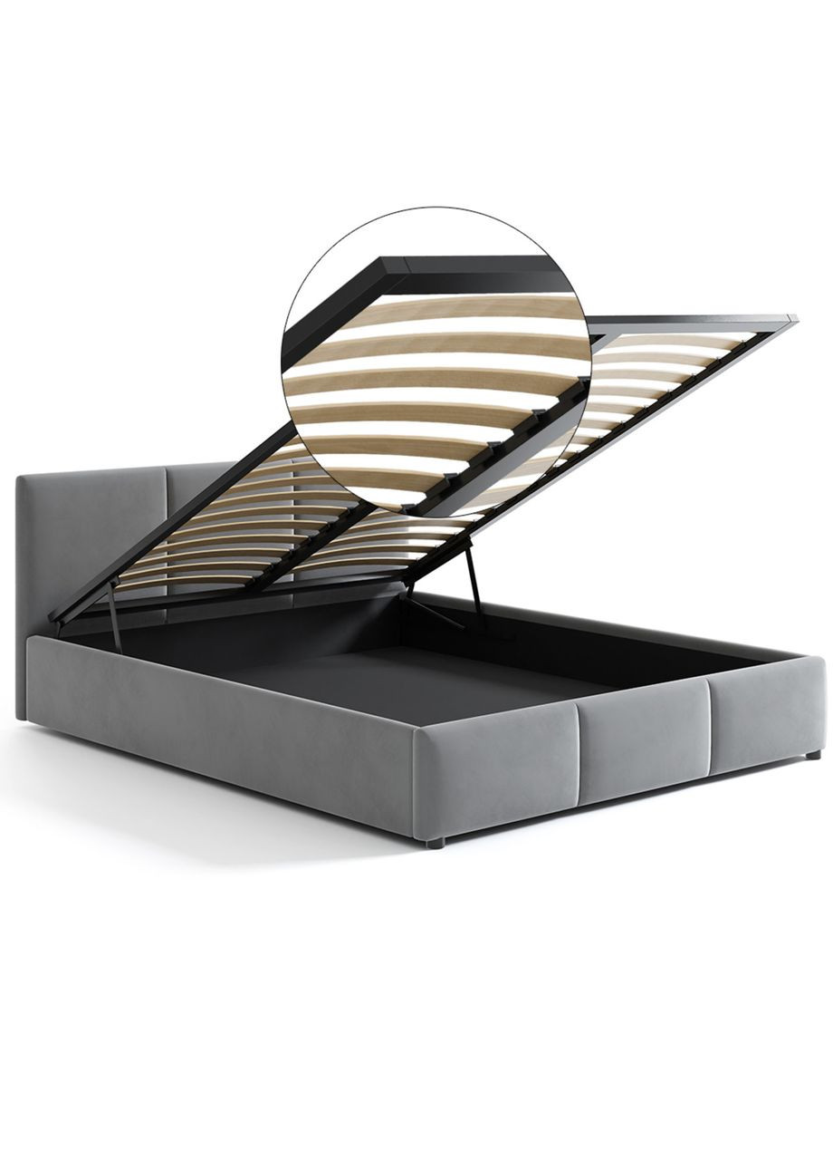 Двоспальне ліжко (підйомний механізм) Мона 160x200 см Сірий (DRS-011391) Doros (346529096)