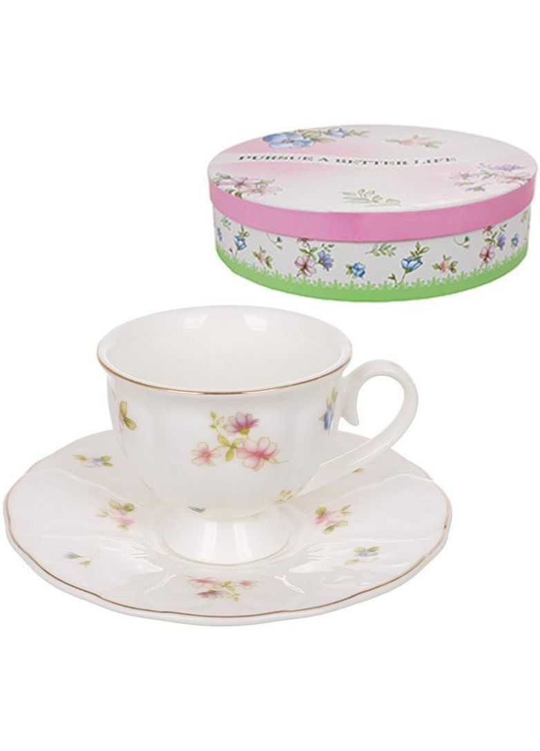 Кавовий порцеляновий набір "Вінтаж Флорал" 6 чашок 90мл і 6 блюдець BonaDi (365248315)