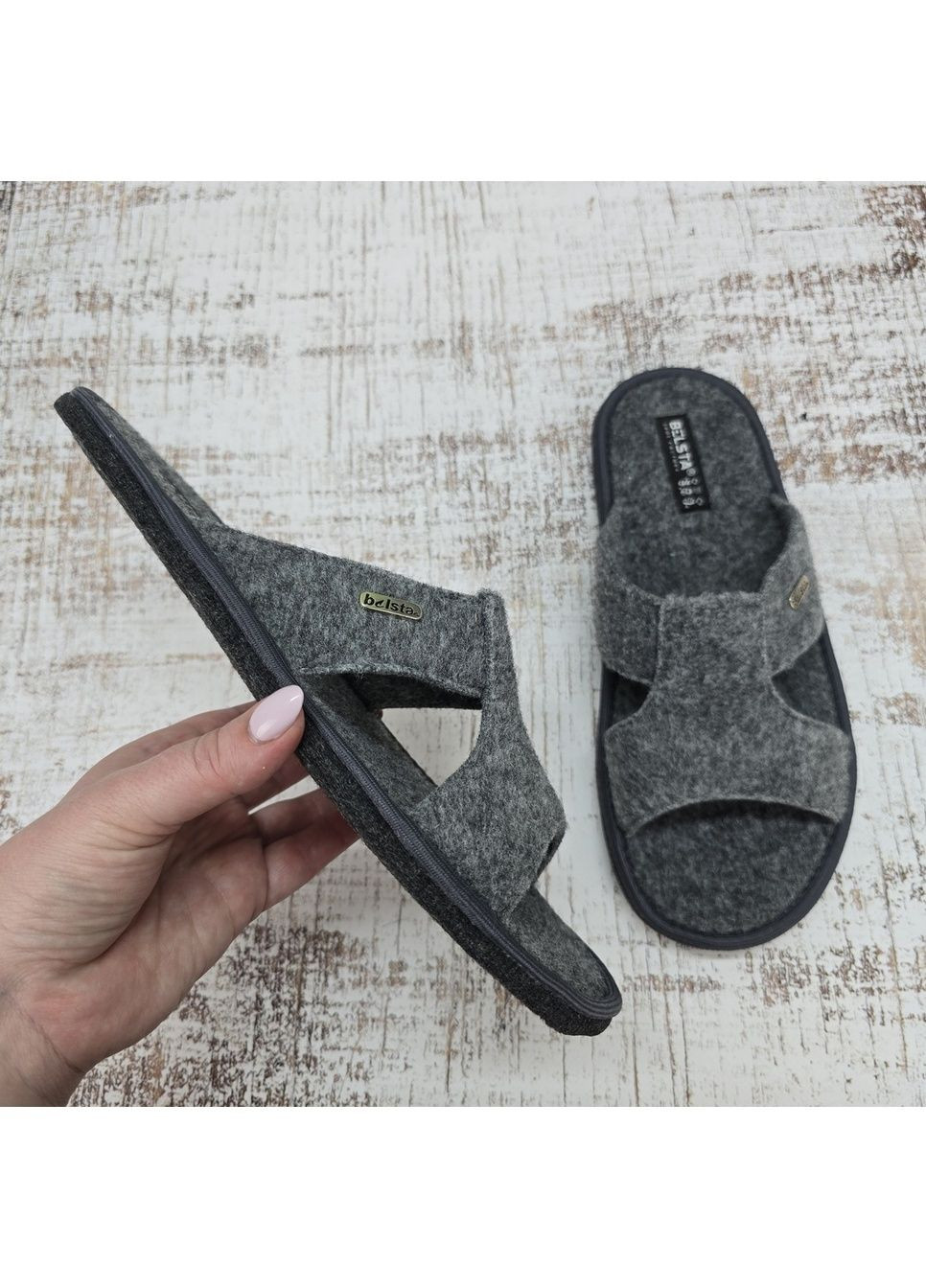 Серые тапочки мужские комнатные Белста