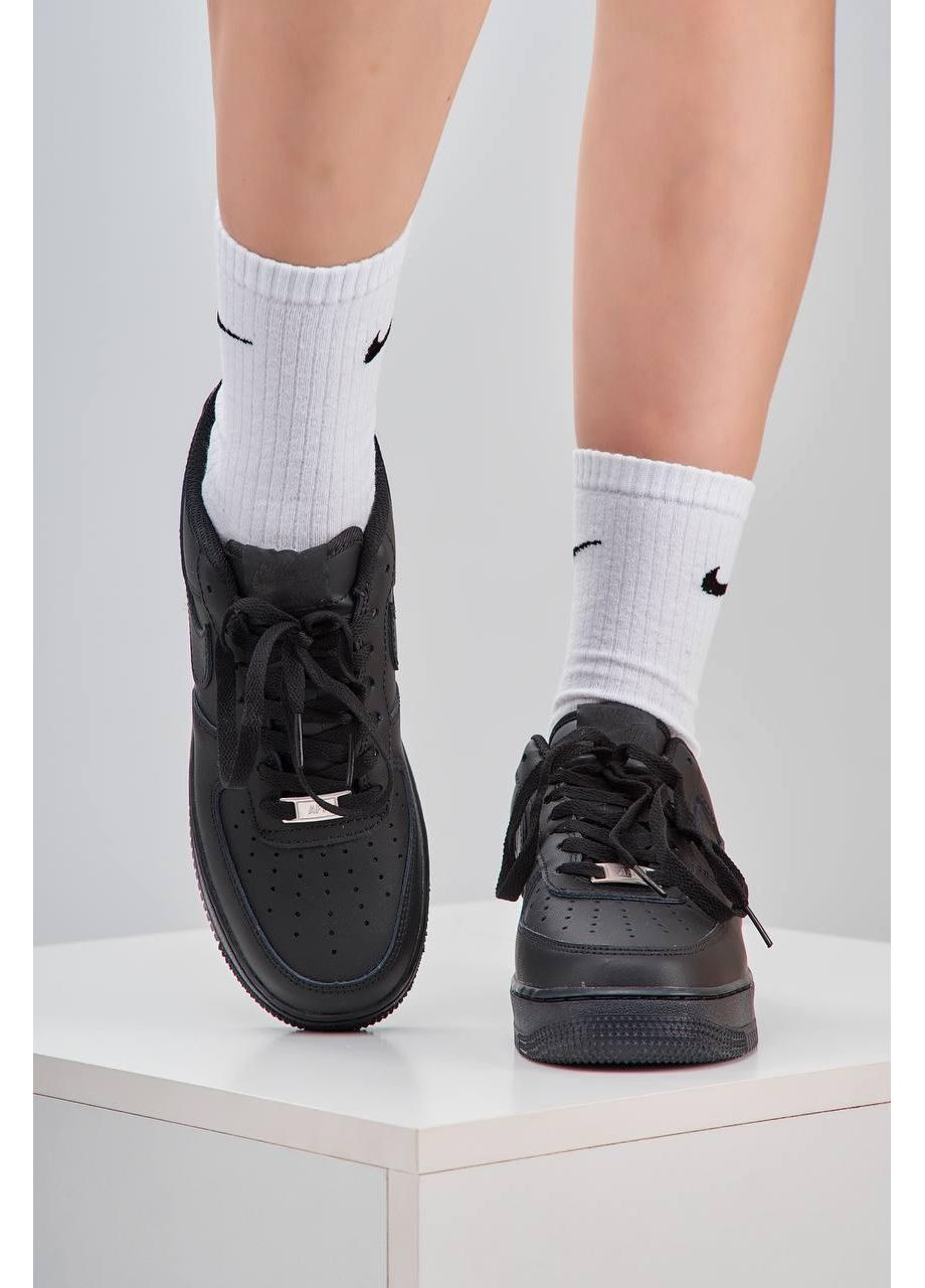 Женские кроссовки Nike Air Force 1 Low 07 Premium Black CW2288 Найк Аир Форс 1 чёрные демисезоны (369384097)