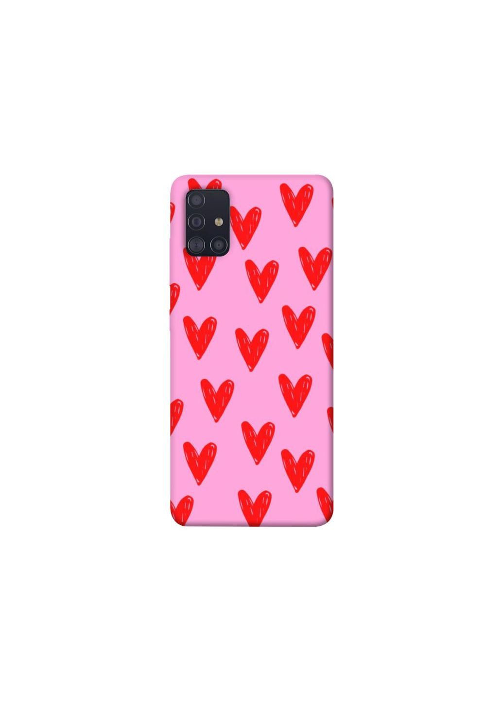 Чохол на Samsung Galaxy A51 Red hearts 2 Frontalka (353362265)