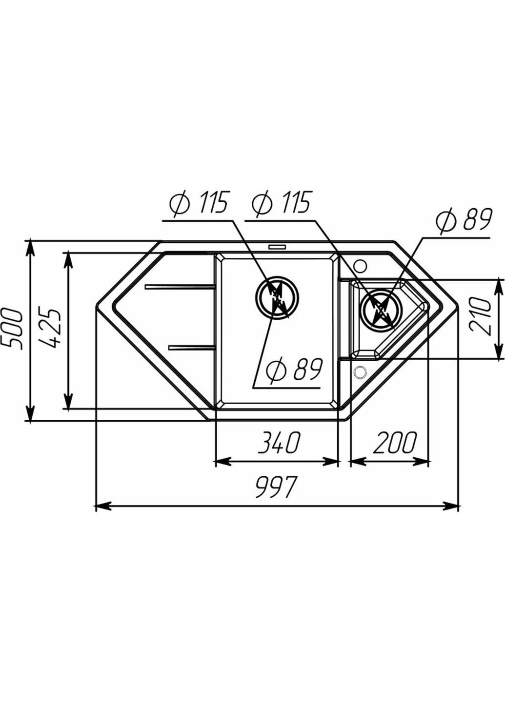 Гранитная мойка для кухни 9950 PANDORA матовая Белая Valeso (349512489)