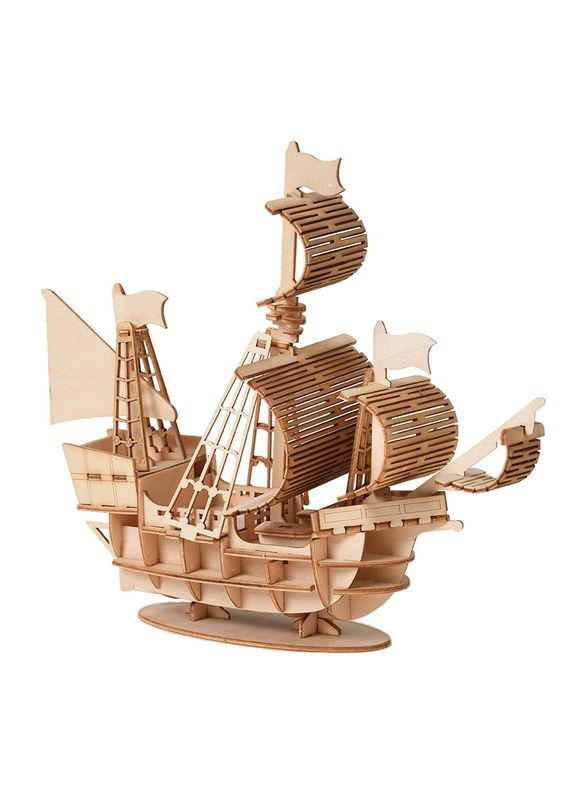 3D дерев'яний конструктор Wooden Art модель Вітрильник No Brand (335029606)