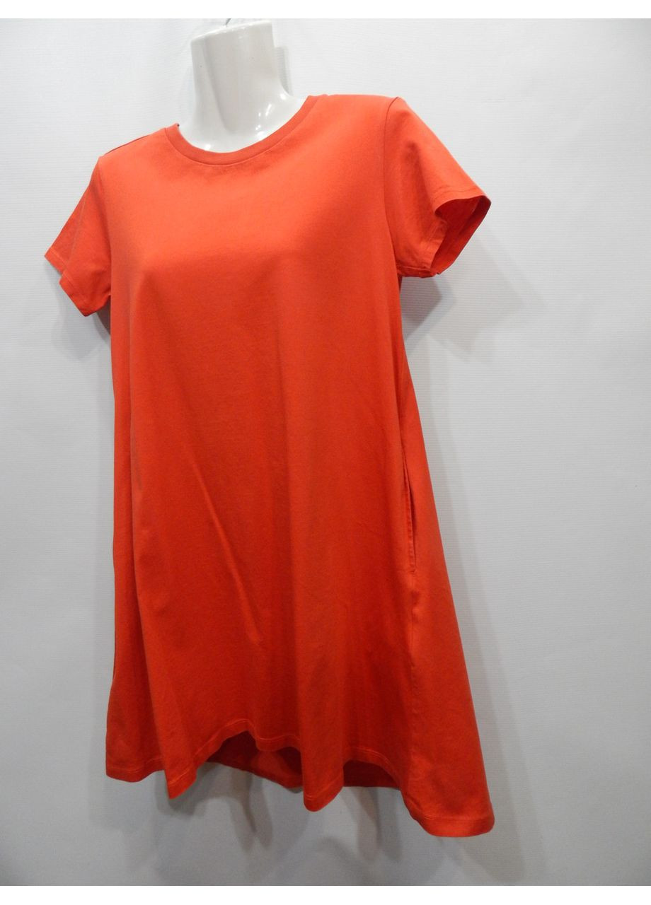 Терракотовое повседневный женское трикотажное платье р.44-46 120жс (только в указанном размере, только 1 шт.) Uniqlo