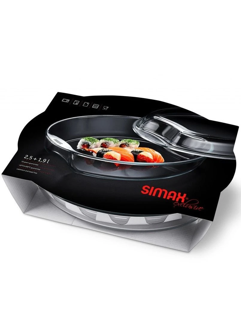 Форма стеклянная овальная с крышкой Exclusive 2.5 л (s7536/7546) Simax (334009921)