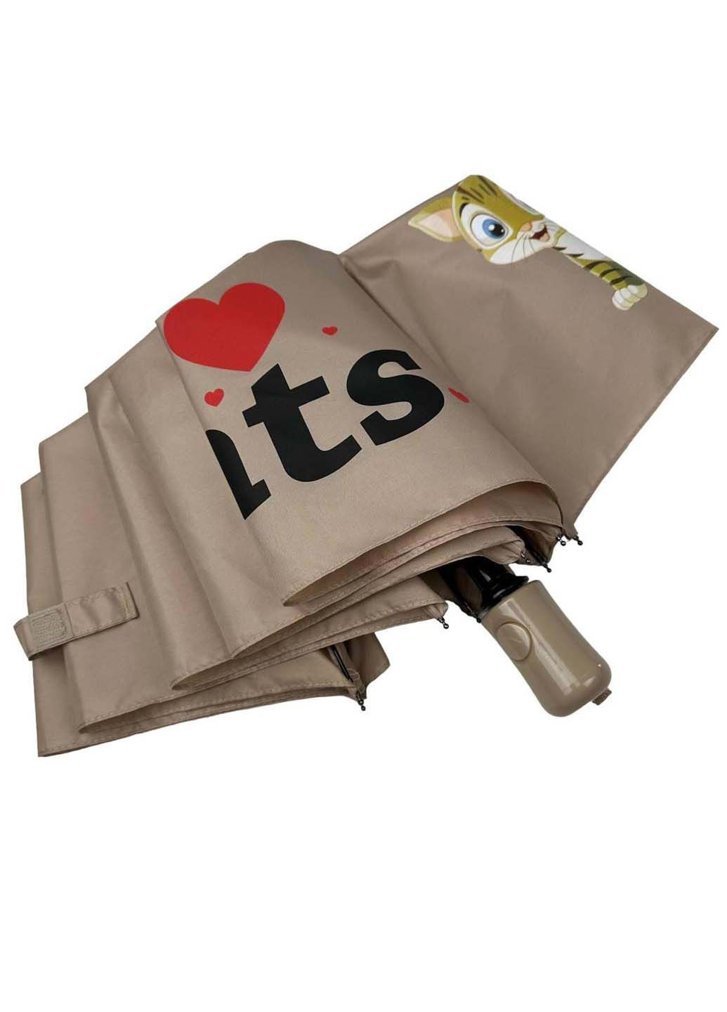 Бежевый детский складной зонт на 8 спиц "icats" Toprain складной (289977576)