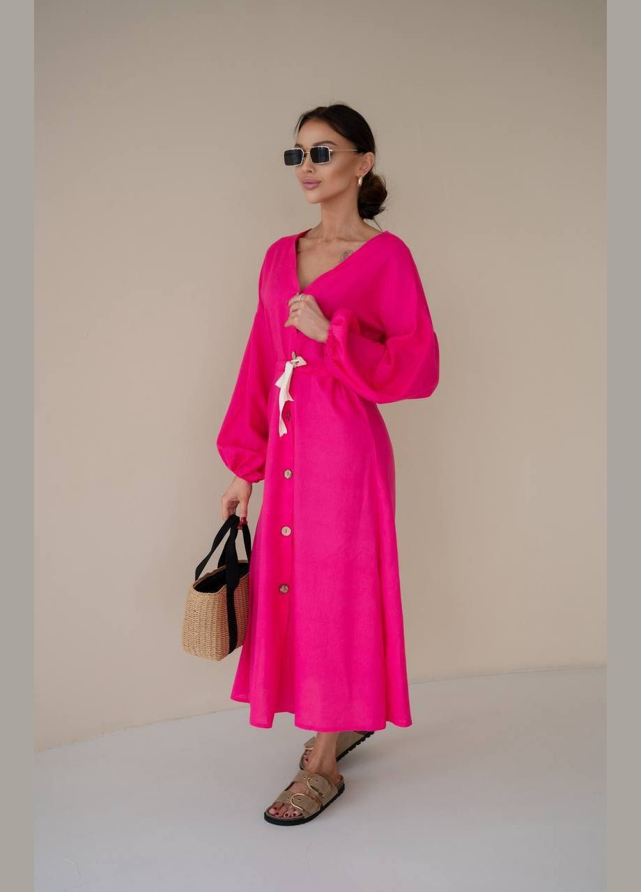 Рожева жіноча сукня лляна No Brand
