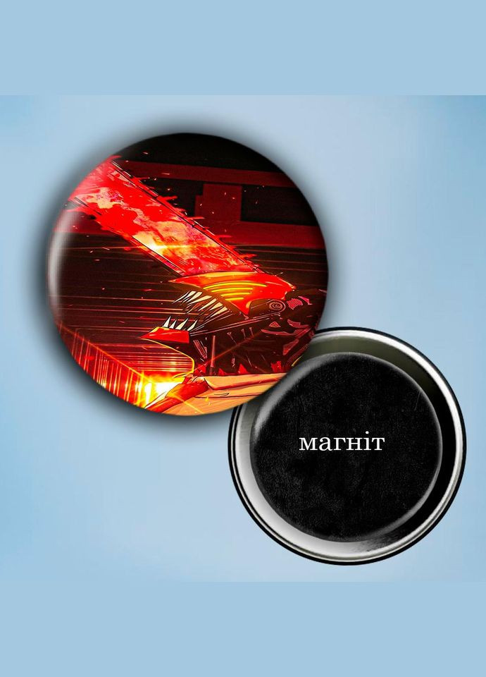 Фотомагнит (магнит на холодильник) Человек бензопила #0003 56 мм черный No Brand (309157158)