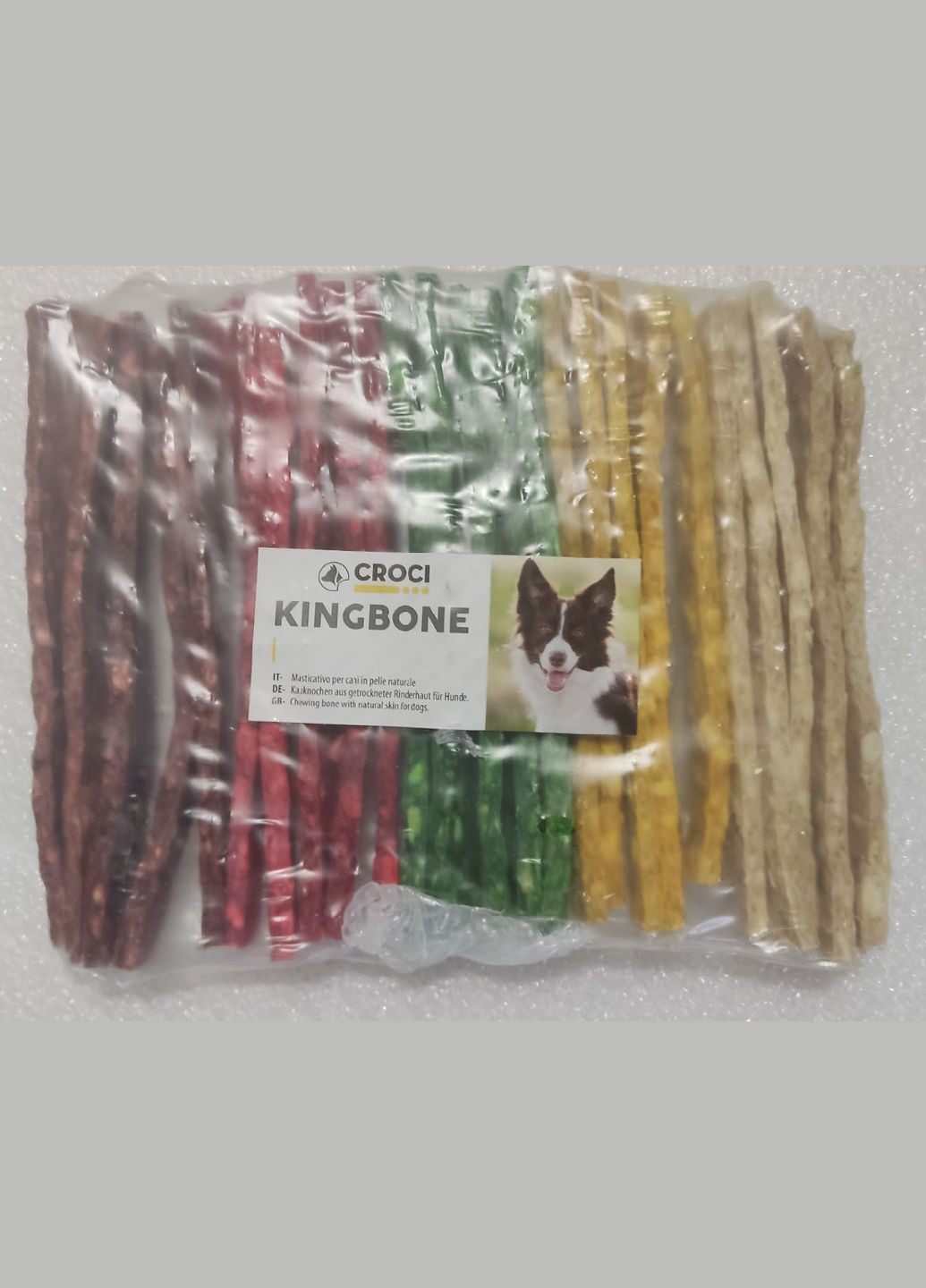 Лакомство для собак Жевательные палочки Mix KINGBONE кожа плоские цветные микс, 12.5 см, 25 шт C6BI2108 Croci (289534128)