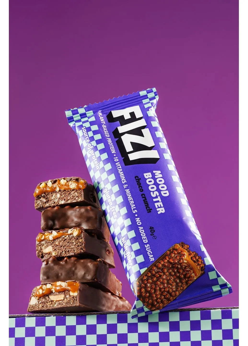 Набір протеїнових батончиків FIZI Choco crunch 40 г х 12 шт (4820262540689) No Brand (387615462)