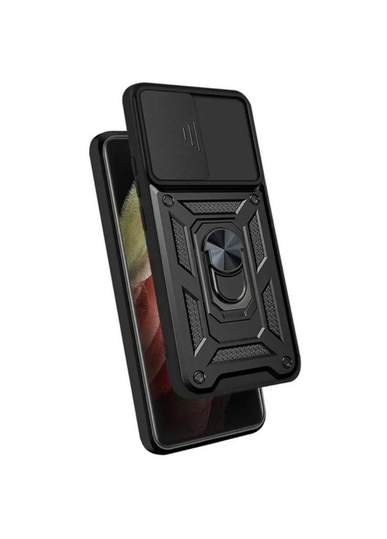 Чехол Shockproof для Samsung Galaxy S24 Ultra (SM-S928) - противоударный, с подставкой и шторкой для камеры - Black Primo (369608619)