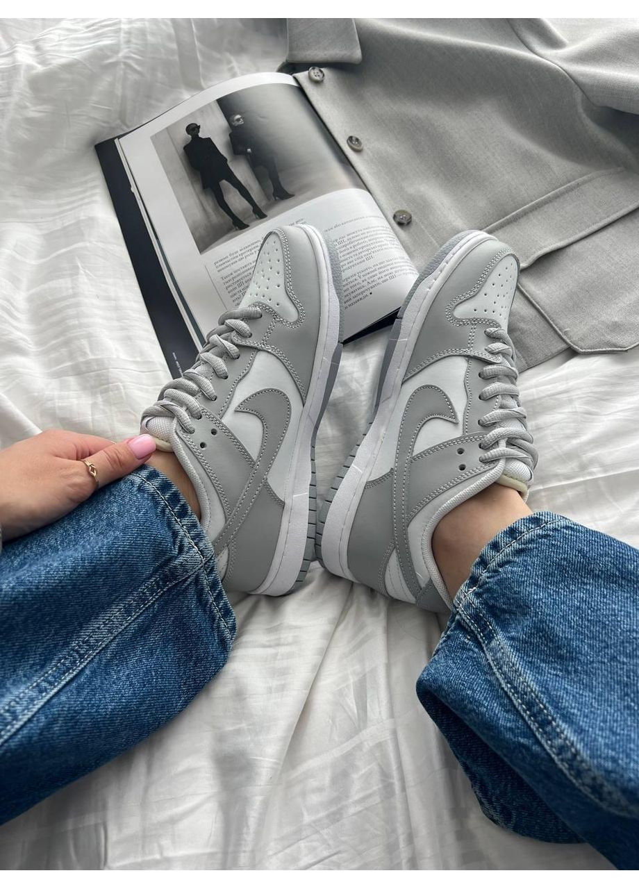Сірі Осінні кросівки чоловічі nike sb dunk low white grey найк сб данк No Brand