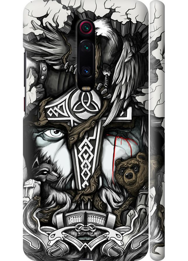 3D пластиковый матовый чехол 'Тату Викинг' для Endorphone Xiaomi Mi 9T (257802158)