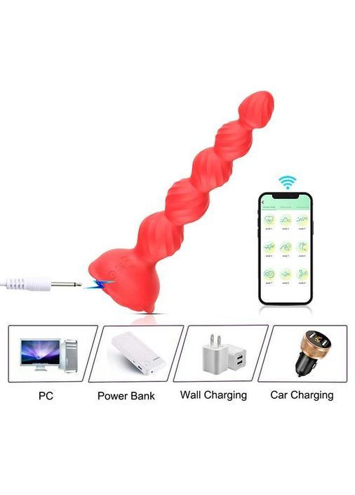 Смарт анальный светящийся корок Love Spouse красный — Анальные игрушки No Brand (366891901)