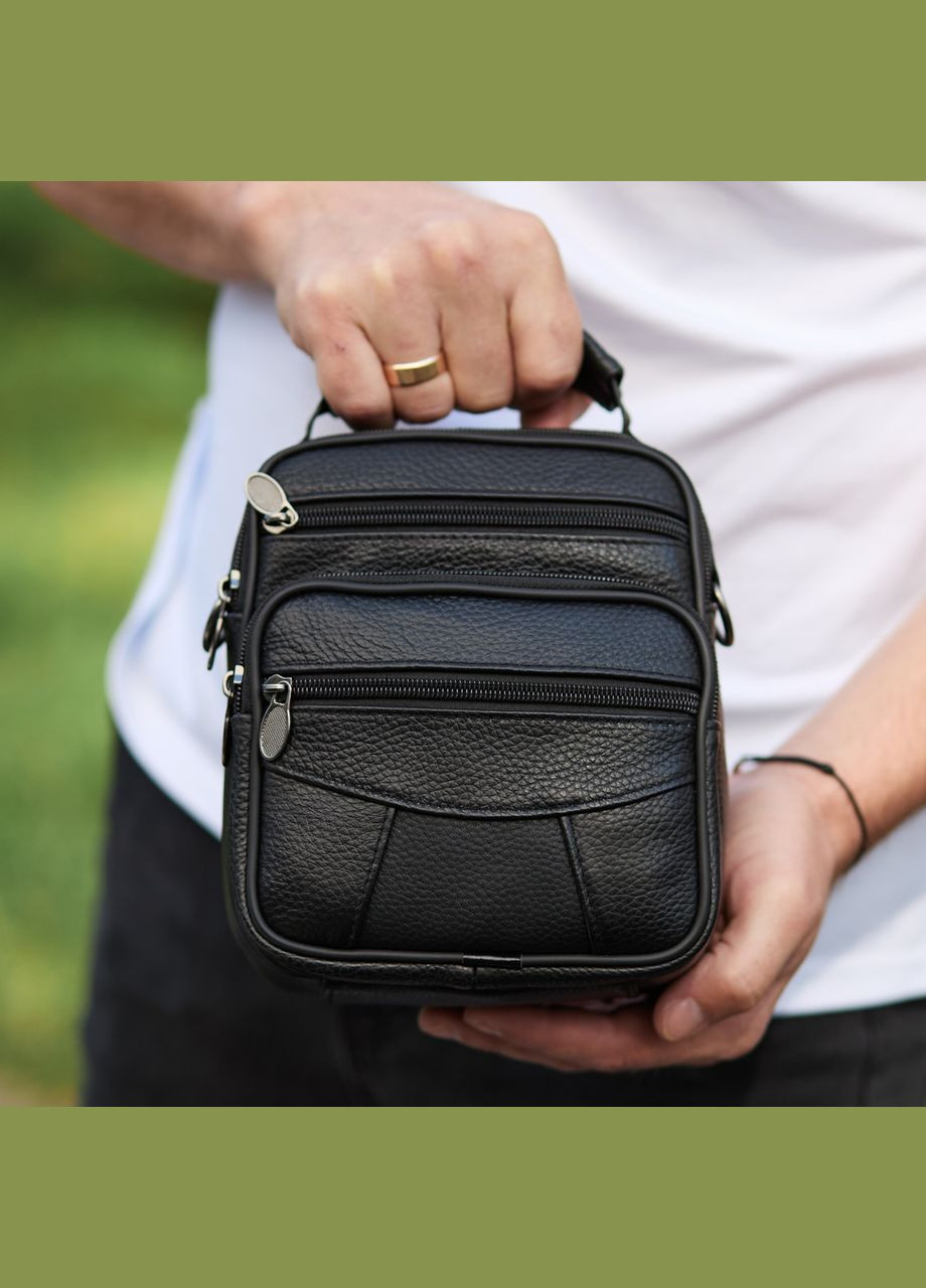 Чоловіча сумка-барсетка шкіряна чорна 32051 Tiding Bag (341309406)