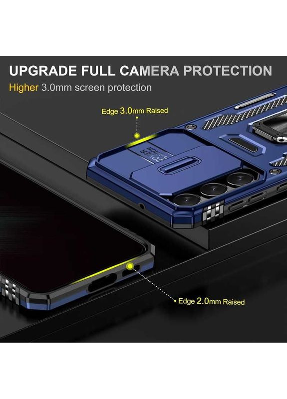 Ударостійкий чохол Camshield Army Ring для Samsung Galaxy S21 Синій Epik (372499629)